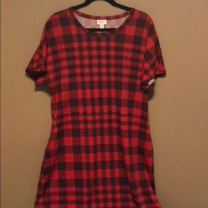 Red/Purple plaid LulaRoe Marley
